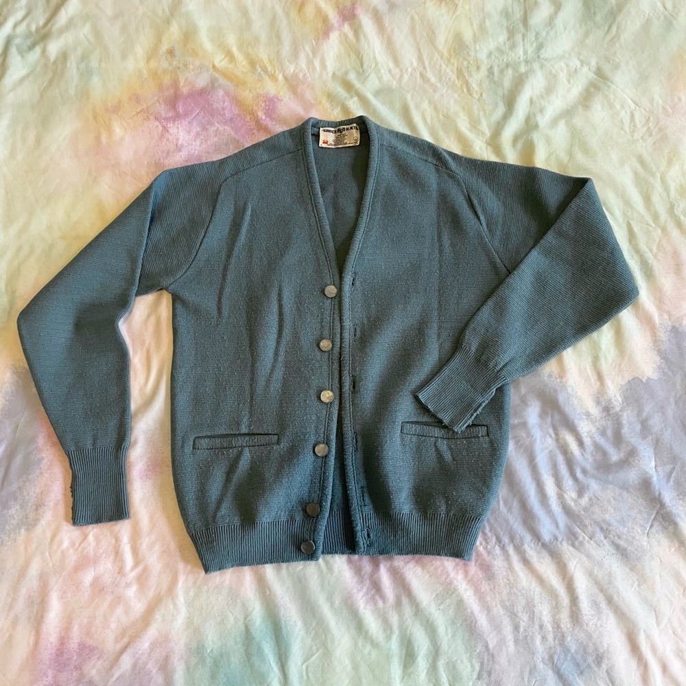 Vintage Blue Button-Up Cardigan